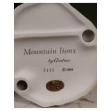 7.5" Tall Mountain Lion & Cub Glass Figurine by Andrea