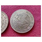 (2) Vintage Mexican Peso Coins