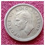 1940 New Zealand Silver 3 Pence Coin