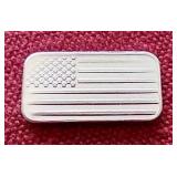 American Flag 1 Gram Silver Bar