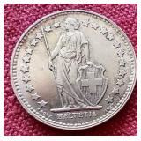 1956 Switzerland Silver 1/2 Franc