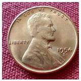 (2) Bright Uncirculated 1954-S Wheat Pennies