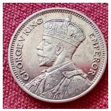 1936 New Zealand Silver 6 Pence Coin