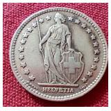 1939 Switzerland Silver 1 Franc Coin