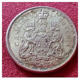 1964 Canada Silver 50 Cent Coin