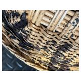 Round Wicker Basket with Lid - Vintage Sewing Kit with Spools & Notions