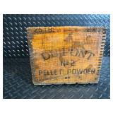 Vintage Delft Blue Porcelain Miniatures in Wooden Crate with Dangerous Pellet Powder Label