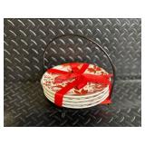 3 Mosaic Glass Tealight Holders on Wood Tray - Room Holiday Silhouettes Plates - Manners Napkins