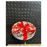 3 Mosaic Glass Tealight Holders on Wood Tray - Room Holiday Silhouettes Plates - Manners Napkins