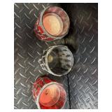3 Mosaic Glass Tealight Holders on Wood Tray - Room Holiday Silhouettes Plates - Manners Napkins