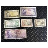 Vintage Mexican Peso & Spanish Peseta Banknotes - Assorted Currency