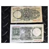 Vintage Mexican Peso & Spanish Peseta Banknotes - Assorted Currency