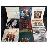 Vintage Vinyl LPs - 9 Classic Folk Albums (Weavers, Kingston Trio, Dylan, Baez)
