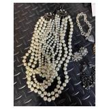 Adrienne Vittadini Jewelry Assortment - Purple Bead Necklaces, Pearl Necklaces, Earrings
