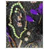 Adrienne Vittadini Jewelry Assortment - Purple Bead Necklaces, Pearl Necklaces, Earrings