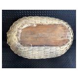 Oval Woven Basket with OH HELLO Wall Sign Decor Set - Farmhouse Home Decor