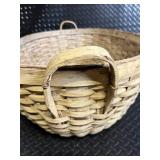 Oval Woven Basket with OH HELLO Wall Sign Decor Set - Farmhouse Home Decor