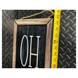 Oval Woven Basket with OH HELLO Wall Sign Decor Set - Farmhouse Home Decor