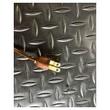 Vintage Carved Wood Table Lamp - Brass Harp & Turned Column