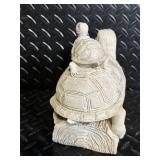 Turtle Figurines - Centerpiece Two-Turtle Sculpture with Assorted Miniatures