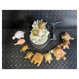 Newport Coast Turtle Water Fountain with Coral Rock & 7 Hand-Carved Turtles