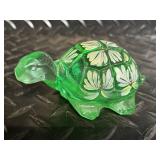 Glass Turtle Figurines - Hand Painted, Made in Japan