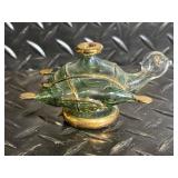 Glass Turtle Figurines - Hand Painted, Made in Japan