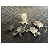 Assorted Mini Turtle Figurines - 40+ Plastic & Metal Turtles