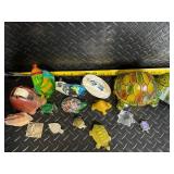 Solar Powered Mosaic Turtle Lamp - 2 Lights, Includes Rechargeable Battery, Assorted Tiny Turtles