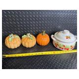 Fitz & Floyd Classics Action Microwave Collection Pumpkin & Strawberry Ceramic Casserole Set - 4-Piece