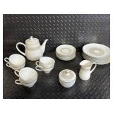 Noritake Samara 6422 Dinnerware Set - Teapot, Creamer, Sugar, Cups & Plates (Japan)