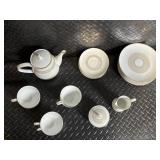 Noritake Samara 6422 Dinnerware Set - Teapot, Creamer, Sugar, Cups & Plates (Japan)