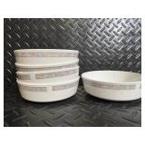 Centra Pastel Border Dinnerware Set - Mugs, Plates, Bowls & Oval Platter