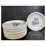 Blue Floral Ceramic Dinnerware Set with Teapot, Mugs, Plates & Butter Dish