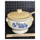 Blue Floral Ceramic Dinnerware Set with Teapot, Mugs, Plates & Butter Dish