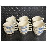 Blue Floral Ceramic Dinnerware Set with Teapot, Mugs, Plates & Butter Dish