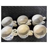 Blue Floral Ceramic Dinnerware Set with Teapot, Mugs, Plates & Butter Dish