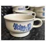 Blue Floral Ceramic Dinnerware Set with Teapot, Mugs, Plates & Butter Dish