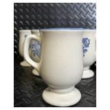 Blue Floral Ceramic Dinnerware Set with Teapot, Mugs, Plates & Butter Dish