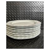 Christopher Stuart Fine China Dinnerware - Floral Border with Green Vine Pattern