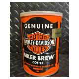 Harley-Davidson Diamond Plate Lunch Box Set with Biker Brew Coffee Can & Round Tin