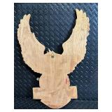 Harley-Davidson Eagle Wall Plaque - Carved Wood Decor