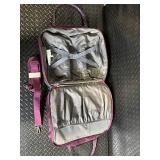 Pink Croc-Trim Rolling Cosmetic Case On Wheels