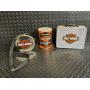 Harley-Davidson Diamond Plate Lunch Box Set with Biker Brew Coffee Can & Round Tin