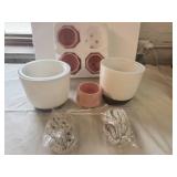 2x 2pk Macramae Hanging Plastic Pots & 4 Ceramic Pots