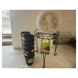 2x Macramae Planter, 12x Pots & Plant Stand