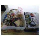 Two Bins Fancy Bows, Flowers, Elastics & Head Band Making Supplies