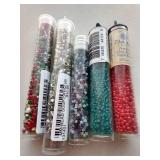 (5) New Glass Seed Beads Tubes