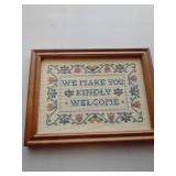 Beautiful Hand Painted Blade & Framed Cross-stitch