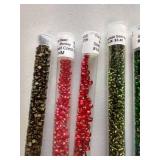 (5) Tubes Red & Green Glass Seed Beads